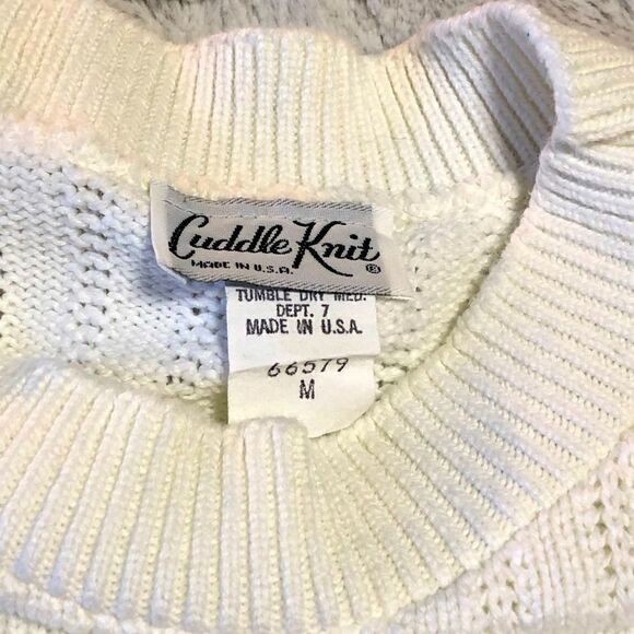 𝅺VINTAGE short sleeve cotton crewneck sweater size M - Picture 4 of 10